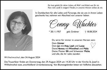 Traueranzeige von Kornelia Wachter von Neue Presse Coburg