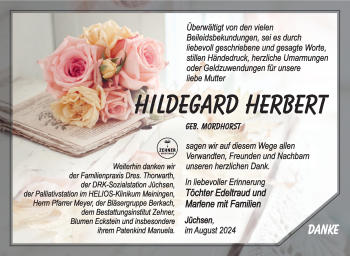 Traueranzeige von Hildegard Hebert von Südthüringer Presse