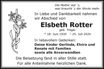 Traueranzeige von Elsbeth Rotter von Frankenpost