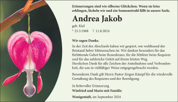 Traueranzeige von Andrea Jakob von Südthüringer Presse