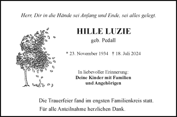Traueranzeige von Luzie Hille von Frankenpost