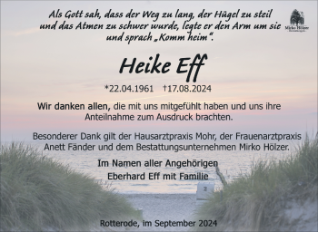 Traueranzeige von Heike Eff von Südthüringer Presse