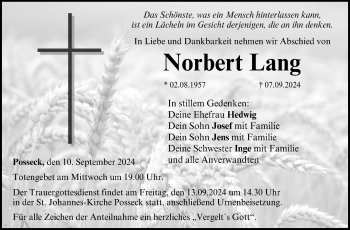 Traueranzeige von Norbert Lang von Neue Presse Coburg