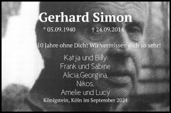 Traueranzeige von Gerhard Simon von Südthüringer Presse