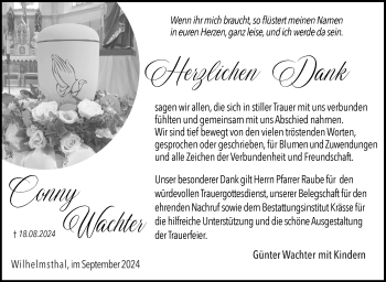 Traueranzeige von Conny Wachter von Neue Presse Coburg