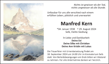 Traueranzeige von Manfred Kern von Frankenpost