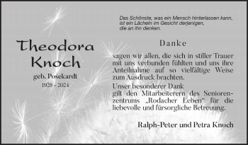 Traueranzeige von Theodora Knoch von Neue Presse Coburg