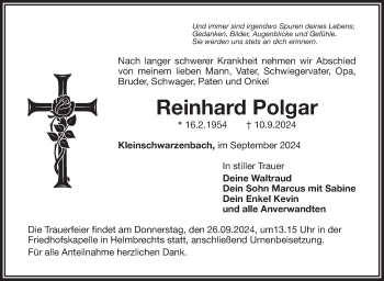 Traueranzeige von Reinhard Polgar von Frankenpost