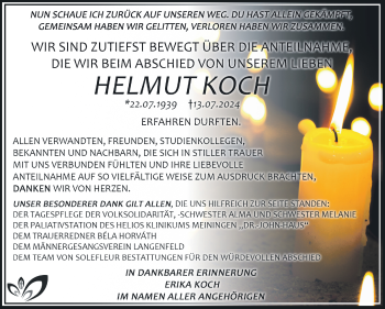 Traueranzeige von Helmut Koch von Südthüringer Presse