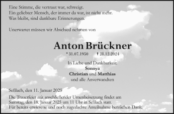 Traueranzeige von Anton Brückner von Neue Presse Coburg