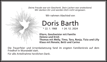 Traueranzeige von Doris Barth von Frankenpost