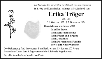 Traueranzeige von Erika Tröger von Frankenpost
