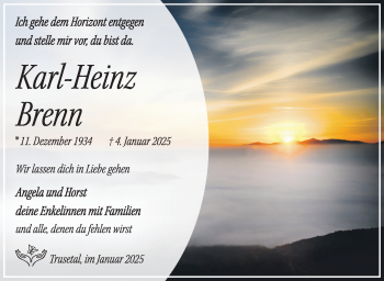 Traueranzeige von Karl-Heinz Brenn von Südthüringer Presse