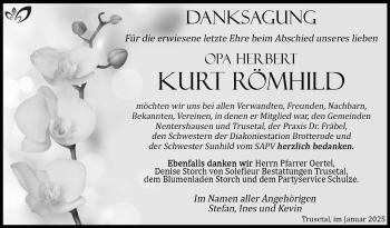 Traueranzeige von Kurt Römhild von Südthüringer Presse