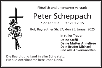 Traueranzeige von Peter Scheppach von Frankenpost