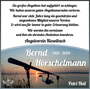 Traueranzeige von Bernd Hörschelmann von Südthüringer Presse