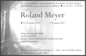 Traueranzeige von Roland Meyer von Neue Presse Coburg