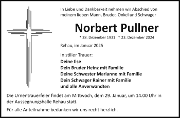 Traueranzeige von Norbert Pullner von Frankenpost