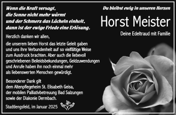 Traueranzeige von Horst Meister von Südthüringer Presse