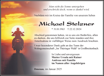 Traueranzeige von Michael Stelzner von Südthüringer Presse