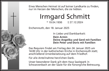 Traueranzeige von Irmgard Schmitt von Frankenpost