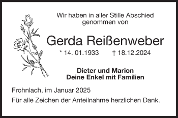 Traueranzeige von Gerda Reißenweber von Neue Presse Coburg