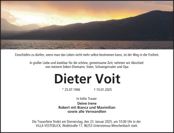 Traueranzeige von Dieter Voit von Neue Presse Coburg