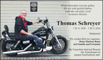 Traueranzeige von Thomas Schreyer von Frankenpost