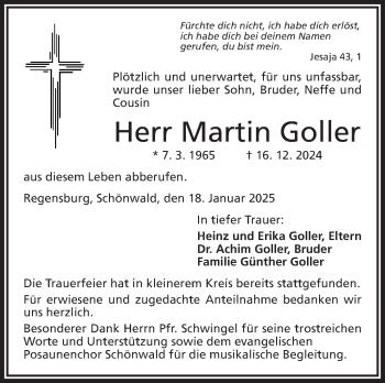 Traueranzeige von Martin Goller von Frankenpost