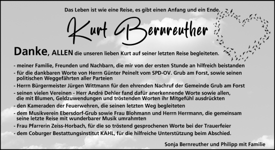 Traueranzeige von Kurt Bernreuther von Neue Presse Coburg