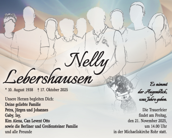 Traueranzeige von Nelly Lebershausen von Südthüringer Presse