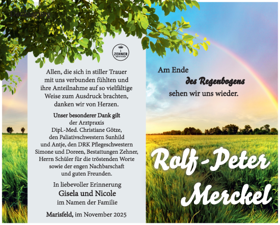 Traueranzeige von Rolf-Peter Merckel von Südthüringer Presse