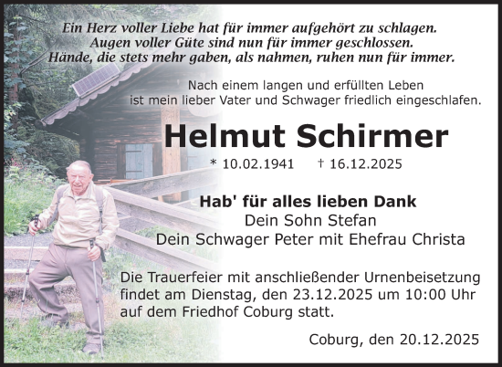 Traueranzeige von Helmut Schirmer von Neue Presse Coburg