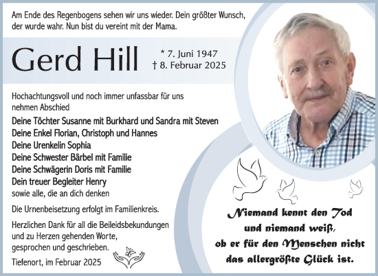 Traueranzeige von Gerd Hil von Südthüringer Presse