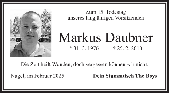 Traueranzeige von Markus Daubner von Frankenpost