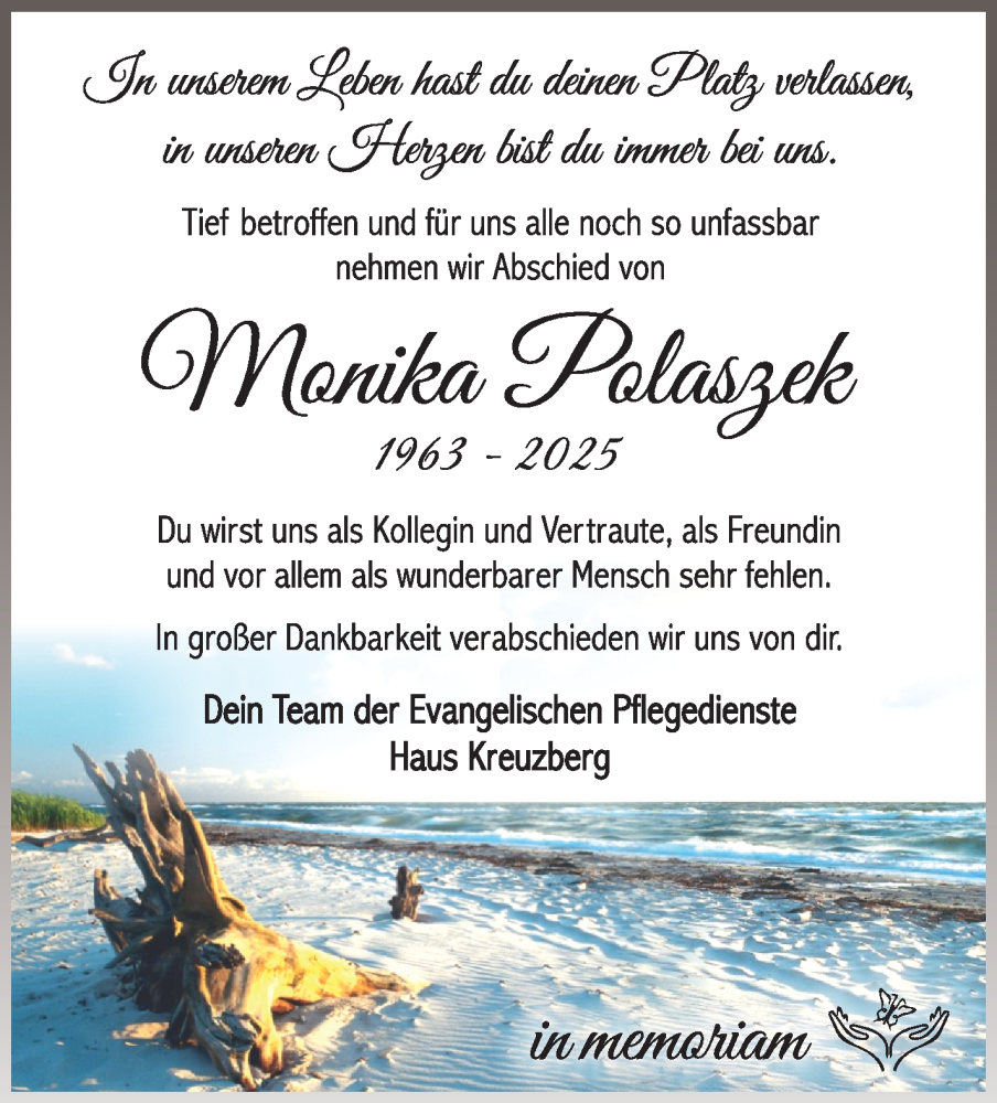  Traueranzeige für Monika Polaszek vom 15.02.2025 aus Südthüringer Presse