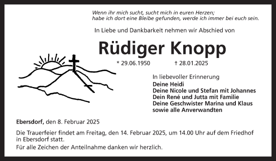 Traueranzeige von Rüdiger Knopp von Neue Presse Coburg