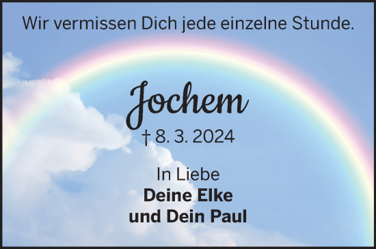Traueranzeige von Jochem Schmidt von Neue Presse Coburg