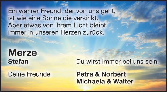 Traueranzeige von Stefan Merz von Frankenpost