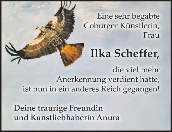 Traueranzeige von Ilka Scheffer von Neue Presse Coburg
