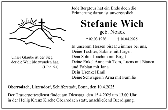 Traueranzeige von Stefanie Wich von Neue Presse Coburg