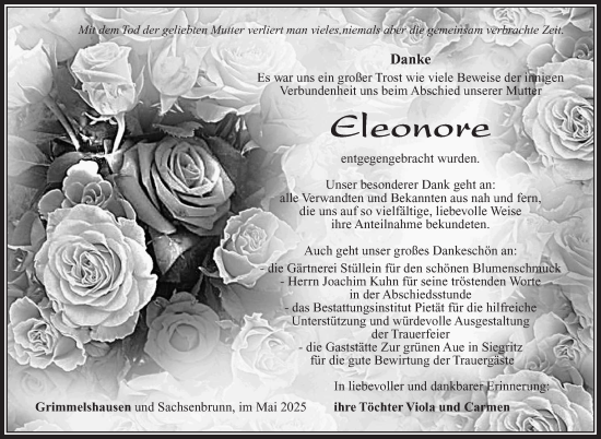 Traueranzeige von Elenore Zetzmann von Südthüringer Presse