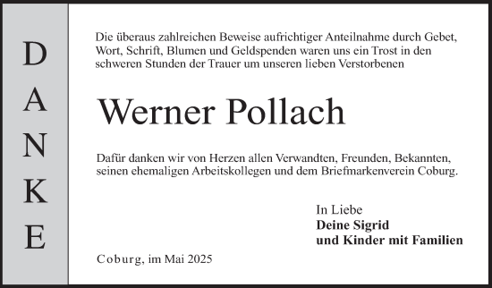 Traueranzeige von Werner Pollach von Neue Presse Coburg