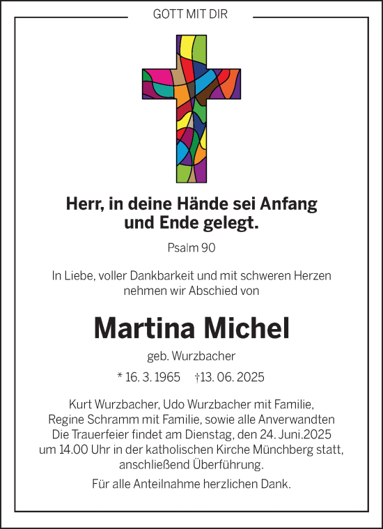 Traueranzeige von Martina Michel von Frankenpost