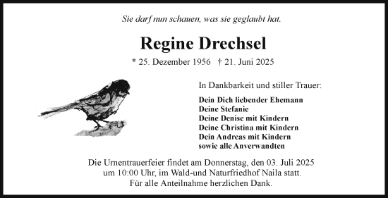 Traueranzeige von Regine Drechsel von Frankenpost
