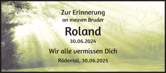 Traueranzeige von Roland  von Neue Presse Coburg