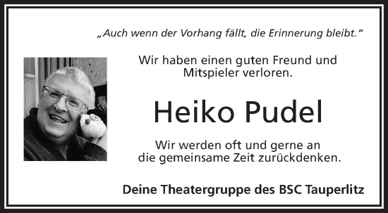 Traueranzeige von Heiko Pudel von Frankenpost