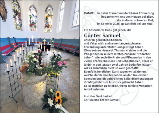 Traueranzeige von Günter Samuel von Neue Presse Coburg