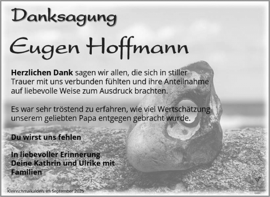 Traueranzeige von Eugen Hoffmann von Südthüringer Presse