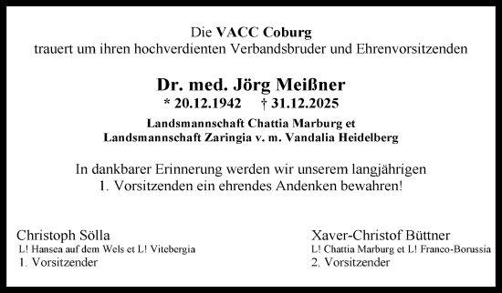 Traueranzeige von Jörg Meißner von Neue Presse Coburg